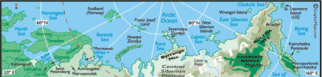 Northern Sea Route(NSR) NSR is running through Kara, Laptev, East Siberian and
