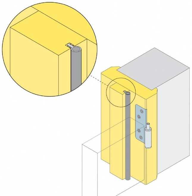 Figure 7: Door Construction Door Leaf: 54mm thick, 60min solid-core fire door, surface weight 30kg/m 2 Door Frame: Solid hardwood Head & Jamb Seal: Lorient type IS1007 or IS7020 or equivalent