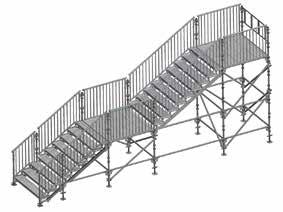 ERECTION 16. Standing on the decking units below fit the remaining treads in place. Secure the stair tread with the locking catch. 16. 17.