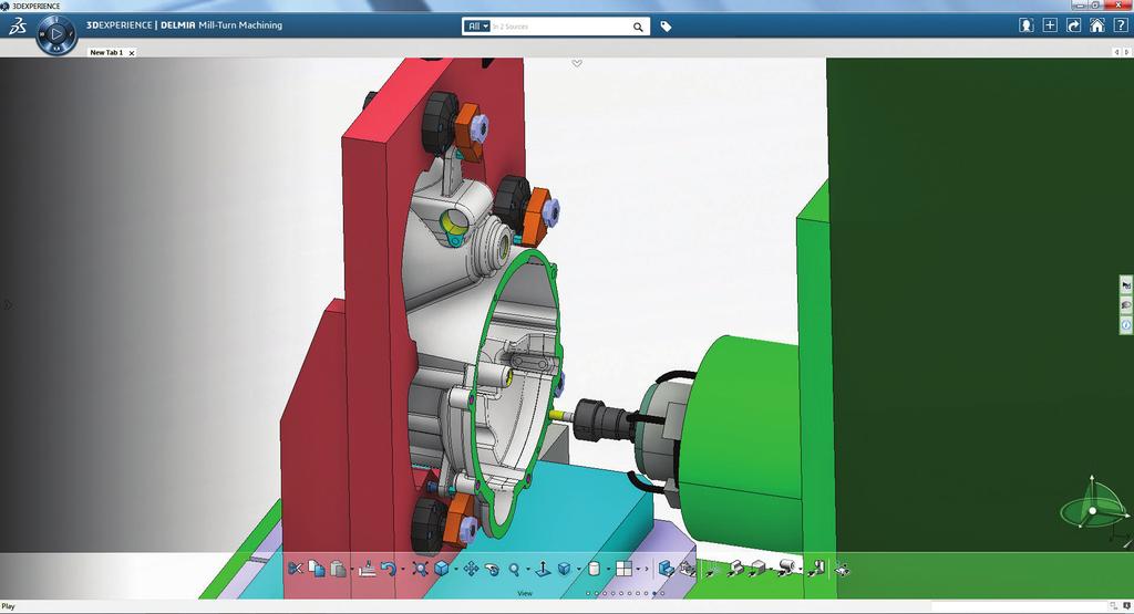 Four-head machines can be replaced with a mill-turn machine that uses DELMIA Machining with integrated simulation to generate both the toolpath and the rotation.