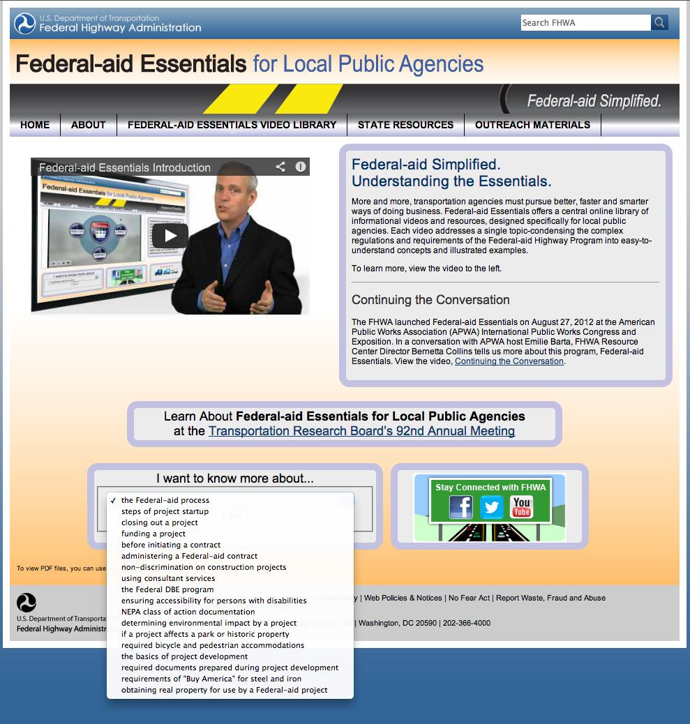 FHWA Launches New Initiative to Help Local Public Agencies Manage Federal-aid Projects The Federal Highway Administration (FHWA) recently launched a new information-sharing initiative designed to