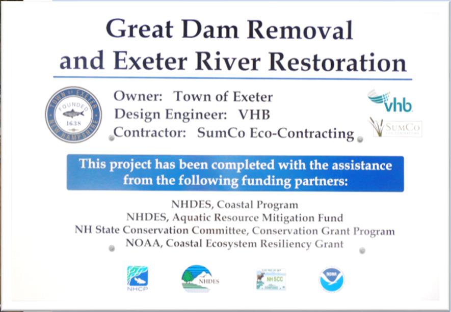 SUCCESSFUL DAM REMOVAL Remove first barrier for migrating diadromous fish Open more than 13 river miles of freshwater spawning and nursery habitat for River