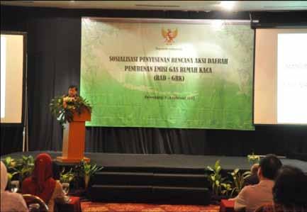 The socialization in Palembang marked Sumatera s regional initiative to reduce emission. The RAD-GRK Guideline Socialization in Palembang was targeted at provinces within the region of Sumatera.