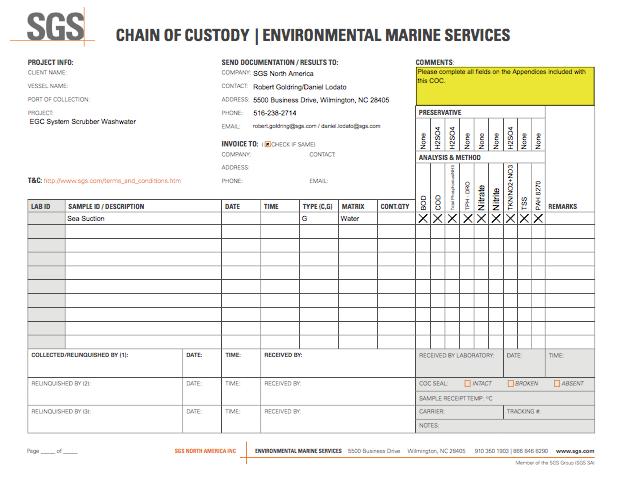 Samples Custody and Lab Analysis Chain of Custody Time/signature Chain of Custody is maintained throughout the sampling, transfer, and
