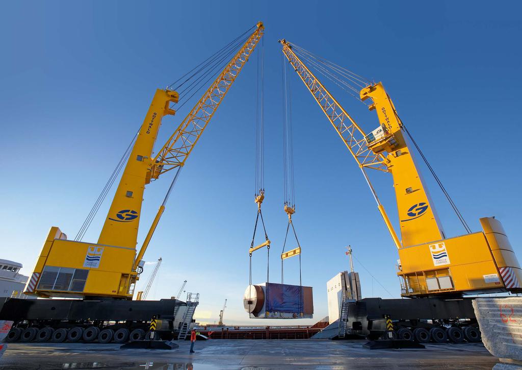 Project cargo, all with high lifting capacities even at maximum radius are the ideal machines for a broad range of very heavy cargoes: Impressive lifting capacities and extensive radii Yet another