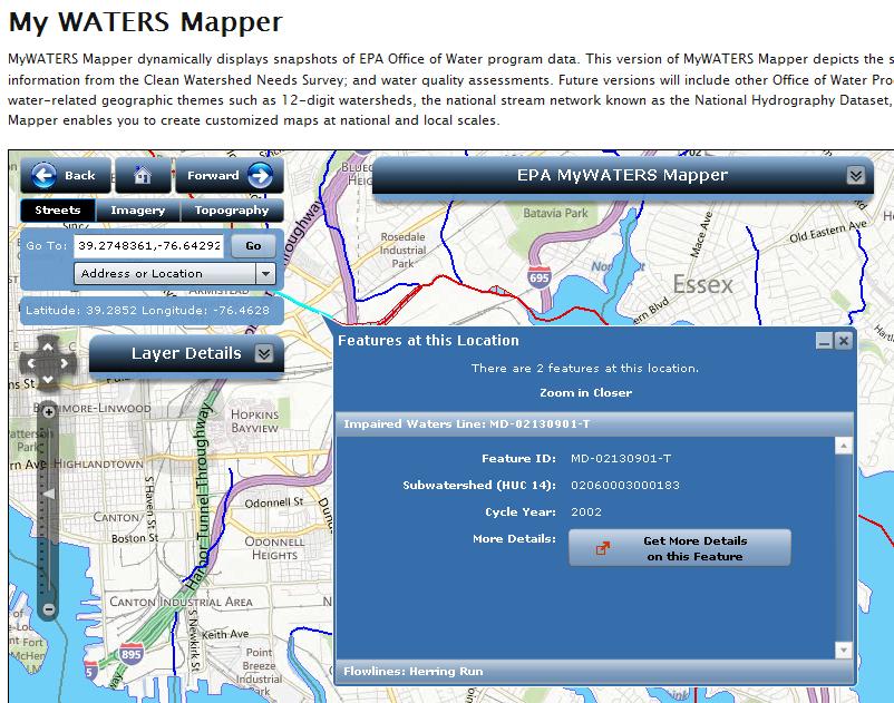 Tools for Impaired Waters When submitting application, you may use EPA tool to