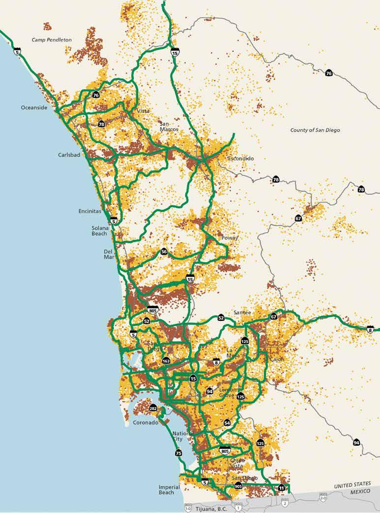 TRANSPORTATION MORE BIKING AND WALKING CHOICES In coming years, the San Diego region will benefit from the expansion of the regional bike network,