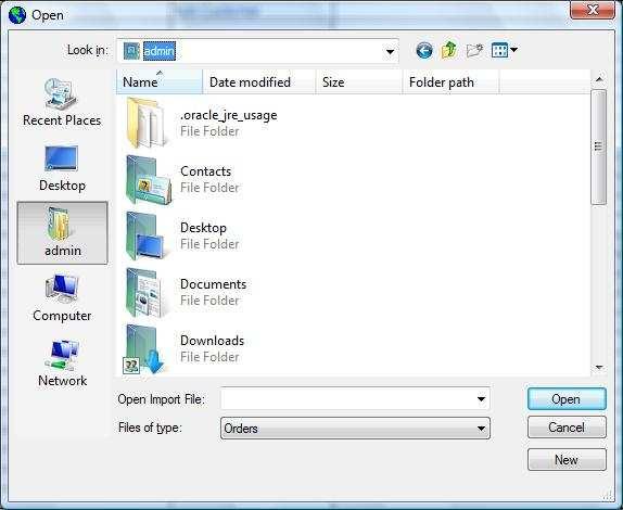 Then navigate to where your import file is located and select it.