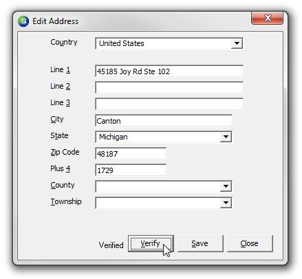Address Verification A new address verification feature has been added to this version and will be made available to users that have paid an annual licensing fee for use of this feature.