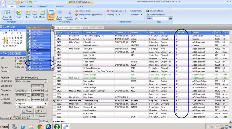 User Preferences A new field Timezones has been added to the user preference field chooser in the