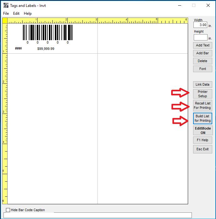 Tag Setup Configure the printer Create a new list of items to print tags