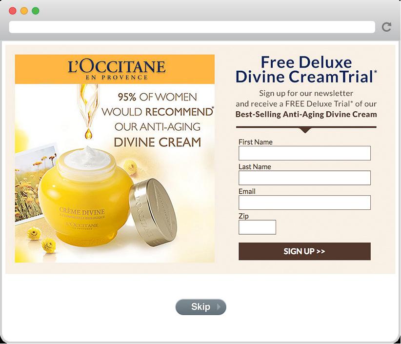 2. L OCCITANE EN PROVENCE Companies that have a strong product should always lead with it in their ad creative.