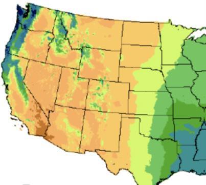 Figure 3: Average Annual Precipitation in Inches Moreover, it is a region of semiarid climate conditions with less than 10 inches of annual precipitation as shown in Figure 3.