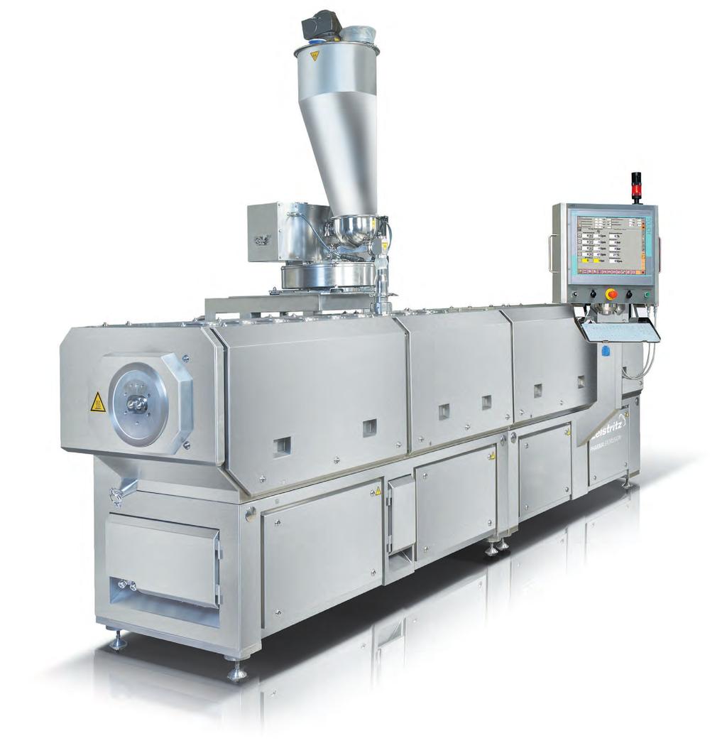 Processing technology Processing technology TWIN SCREW EXTRUDER SETUP Continuous extrusion process Extrusion technology is an accepted method for the continuous processing of pharmaceutical
