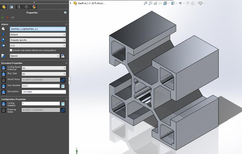 Add the important custom properties and allow SOLIDWORKS to create new parts and assemblies for you.