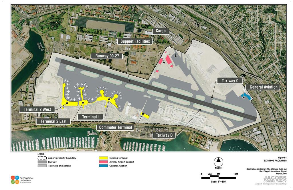 Passenger Terminal Develop passenger terminal facilities to efficiently accommodate projected passenger demand and enhance user satisfaction Airfield/Airspace Within the constraints of SDIA s