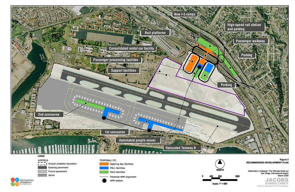OvERvIEW OF DESTINATION LINDBERGH PLAN As noted above, the purpose of the Destination Lindbergh planning effort was to strategize regarding the ultimate build-out of Lindbergh Field, review the