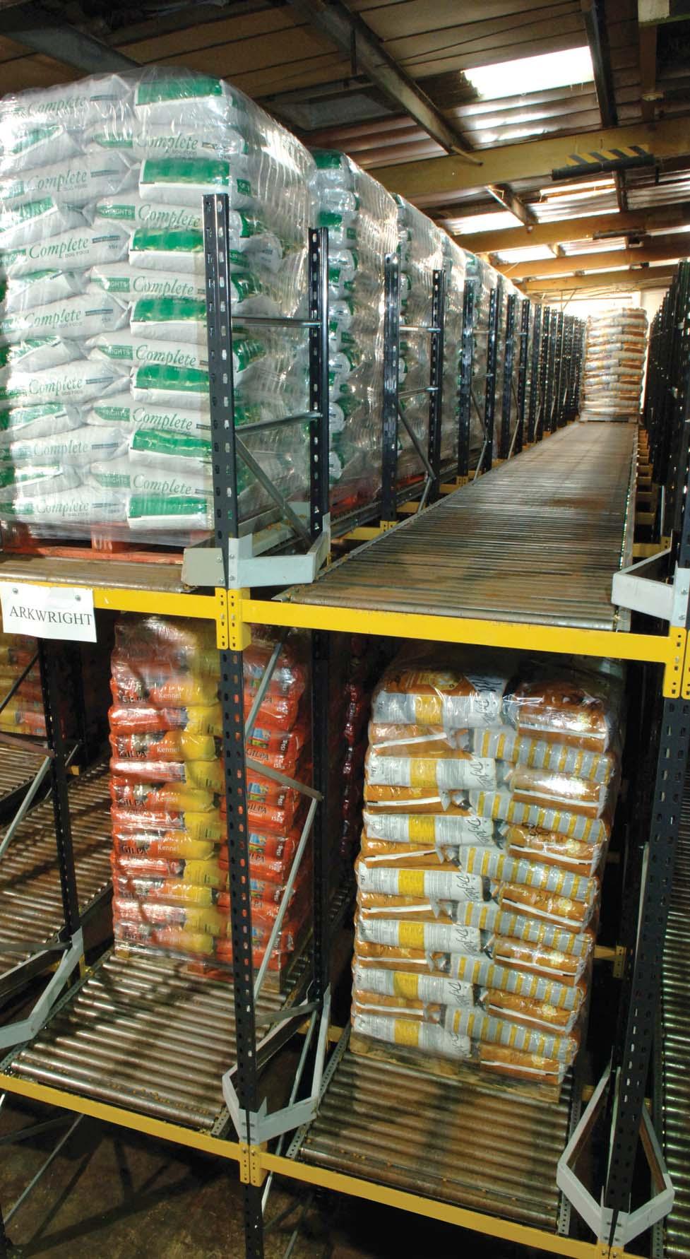 livestorage dynamic pallet racking Pallets are loaded onto dedicated lanes of inclined gravity