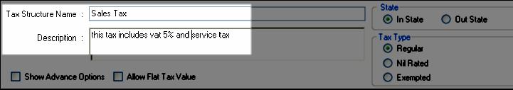 From Manage Tax Structure window, click Add Tax Structure.