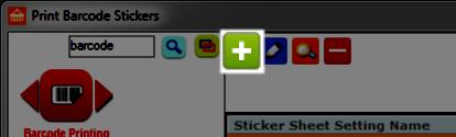 From Print Barcode Stickers, click Add Sticker Sheet Setting. Select the Sticker Sheet Design name layout and enter the setting name.