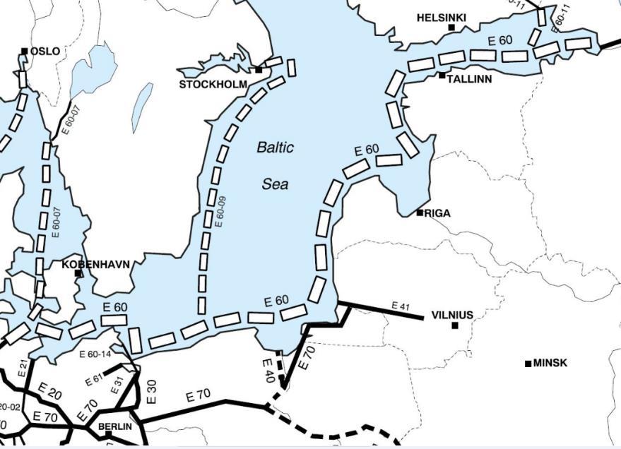 E waterways in the Baltic Sea region Contracting Parties to AGN: Lithuania, Poland and the Russian Federation Inland waterways E 30, E 31, E 40, E 41, E