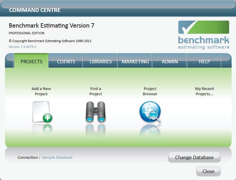 Customisable System Options Industry Leading Technology Central Register of Estimates User Security & Permissions Configure many many aspects aspects of of Benchmark Benchmark Estimating Software