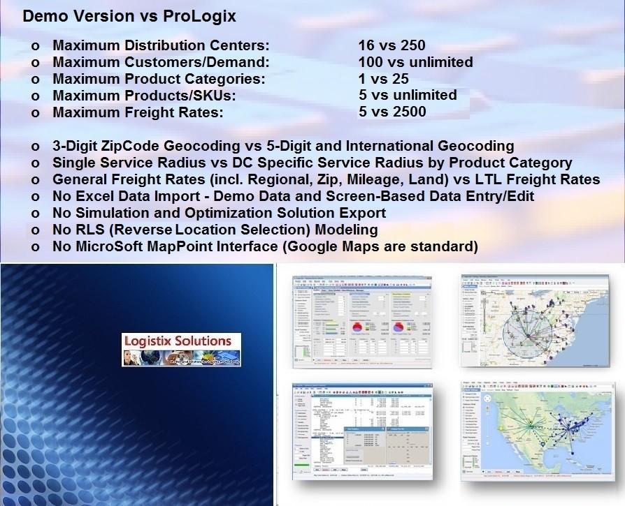 Demo vs Logix and ProLogix Versions The Logix Demo Version provides many of the same features as the Professional Version but with a few limitations.