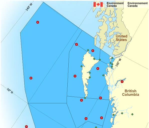 THE KITIMAT LNG PROJECT 54 of 104 Figure 10 Meteorological Buoys in Northern B.C. Coastal Waters As part of the federal government s commitment to increasing marine safety, ECCC is receiving targeted funding to improve marine monitoring infrastructure.