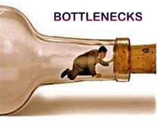 TOC / Bottleneck A bottleneck is a stage in a process that causes the entire process to slow down or stop resulting in a longer overall cycle time and reduced capacity.