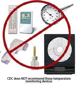 Data Logger Requirements (cont d) Not allowed fluid-filled, biosafe liquid temperature monitoring devices bi-metal stem thermometer food thermometer