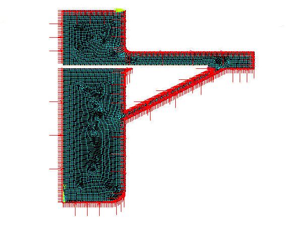 3 Geometric fluid model of the sheet metal forming -deep drawing process Using adaptive mesh, a converged mesh and boundary and loading conditions is shown in fig.4.