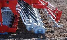 Even distribution of straw residues and even seed covering with optional following harrow.