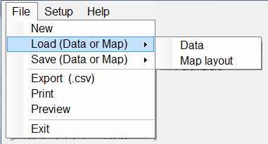 Save and load map layout: Users can load or save their map layout from File/ Load (Data or Map) or Save (Data or Map) functions 2.