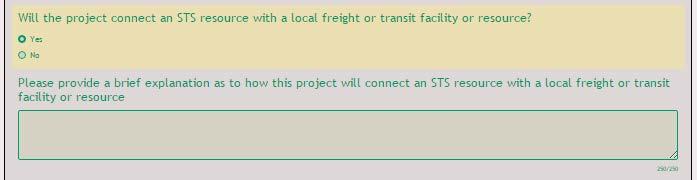 3. Project that connect an STS resource with a local freight or transit resource?
