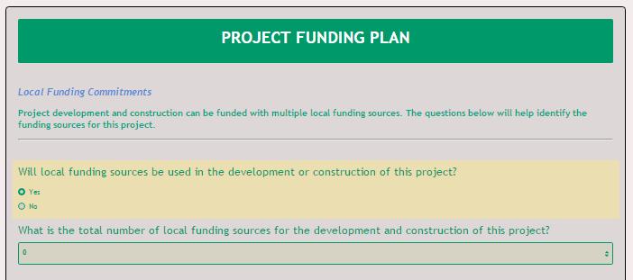 Project Funding Plan Local Funding Commitments In this this section project sponsors will identify all non-trac committed funding sources and funding totals for the project.