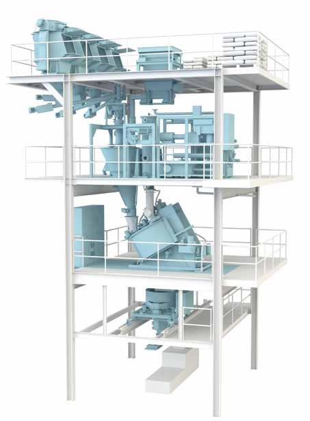 The module system For the economical processing of lead acid paste by the EVACTHERM process EIRICH developed an efficient module system which has set new standards worldwide.