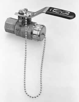Bronze Ball Valves Two-Piece Body Full Port Stainless Trim ³ ₄" Hose Connection with Cap and Chain Blowout-Proof Stem 600 PSI/41.