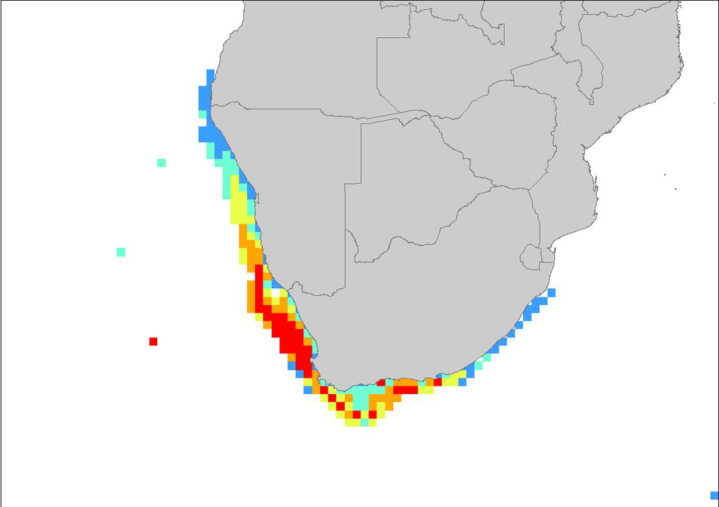 South African hake (Merluccius capensis) 2051 Relative abundance Relative abundance 0 Low 0-0.00015 > 0.0015-0.