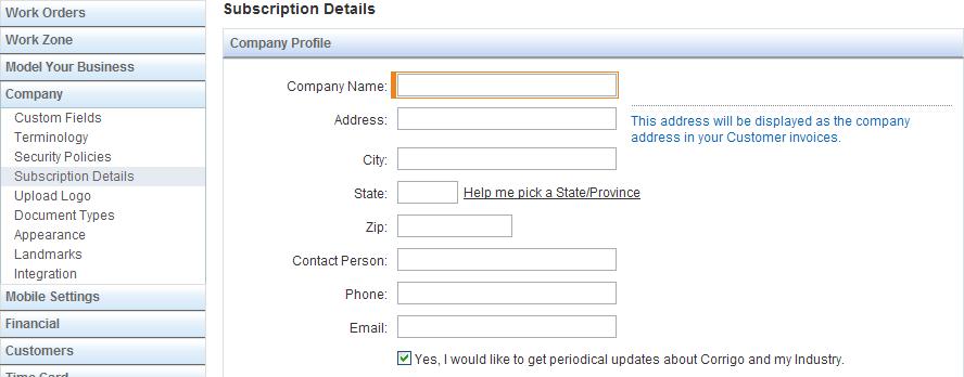 The address on your company profile is the one that will appear on any printed files that you make from within the application.