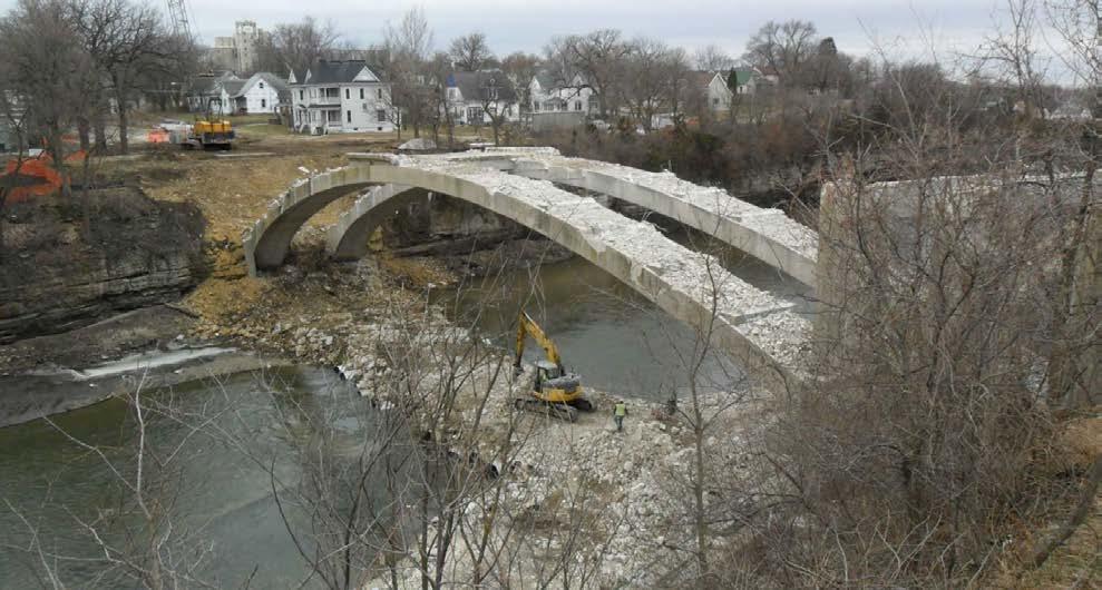 Actual Demolition» Constructed a System to Protect the Sanitary Sewer Lines» Demolished the Bridge using the Causeway» Deck