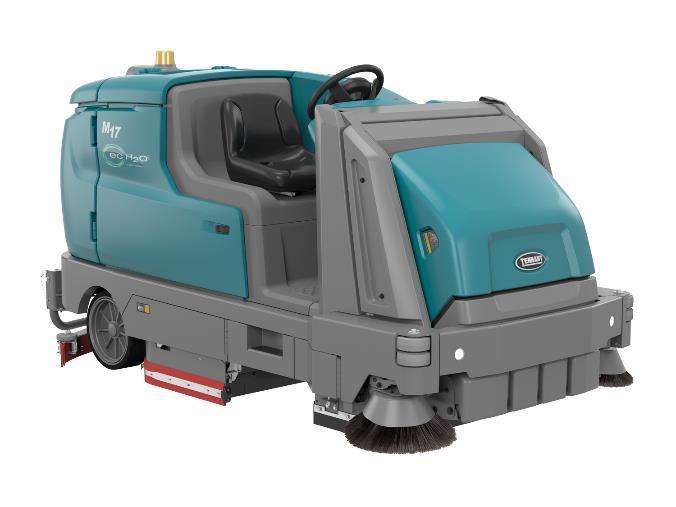 M17 Battery-Rider Sweeper-Scrubber VERTICAL MARKETS Logistics & Manufacturing VALUE PROPOSITION Full single-pass cleaning capability (sweeping/scrubbing) & fume-free operation ProPanel provides a