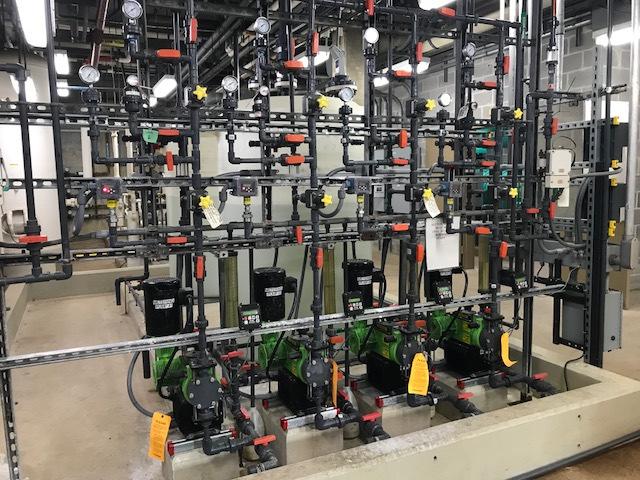 0 mg/l (January 2018) Utilize existing tanks and containment area, new pumps, new piping