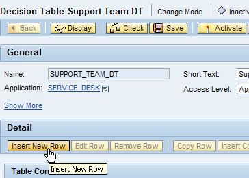 You specify the value of the SAP Component cell by selecting Direct Value Input from