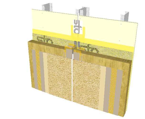 Vertical Expansion Joint in Back-Up Wall Detail No.: 56s.52A CAE Light Gauge Steel Stud Framing StoGuard Air and Sto Adhesive min.