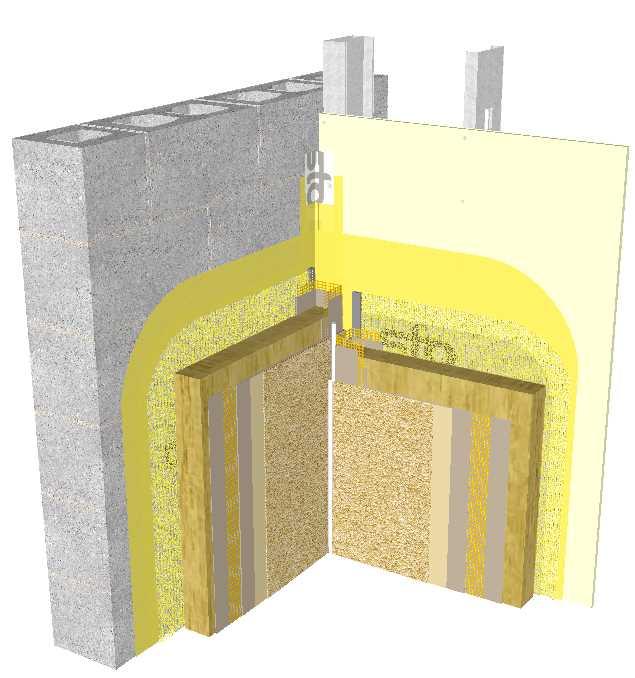 Sealant and Backer Rod Mineral Wool Insulation Board, Pre- Wrapped (See Note 2) 1. Refer to StoTherm ci 2. Mechanical Fasteners not 3.