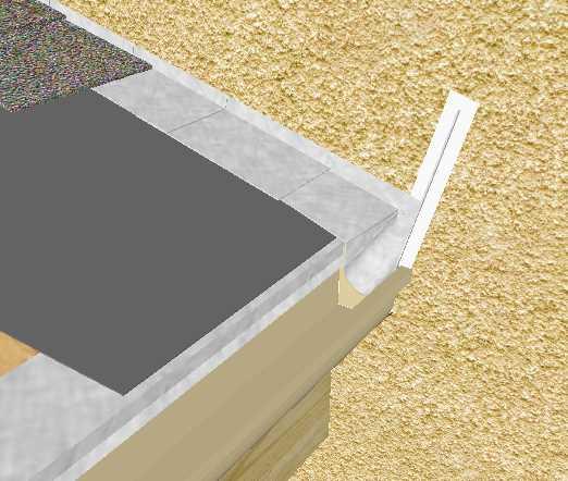 StoGuard Air and Detail Component Sto DrainScreen 10mm Insect screen recommended Diverter Flashing Gutter Fascia 1. Maintain minimum 2" (51 mm) gap between roof shingles and StoTherm ci termination.