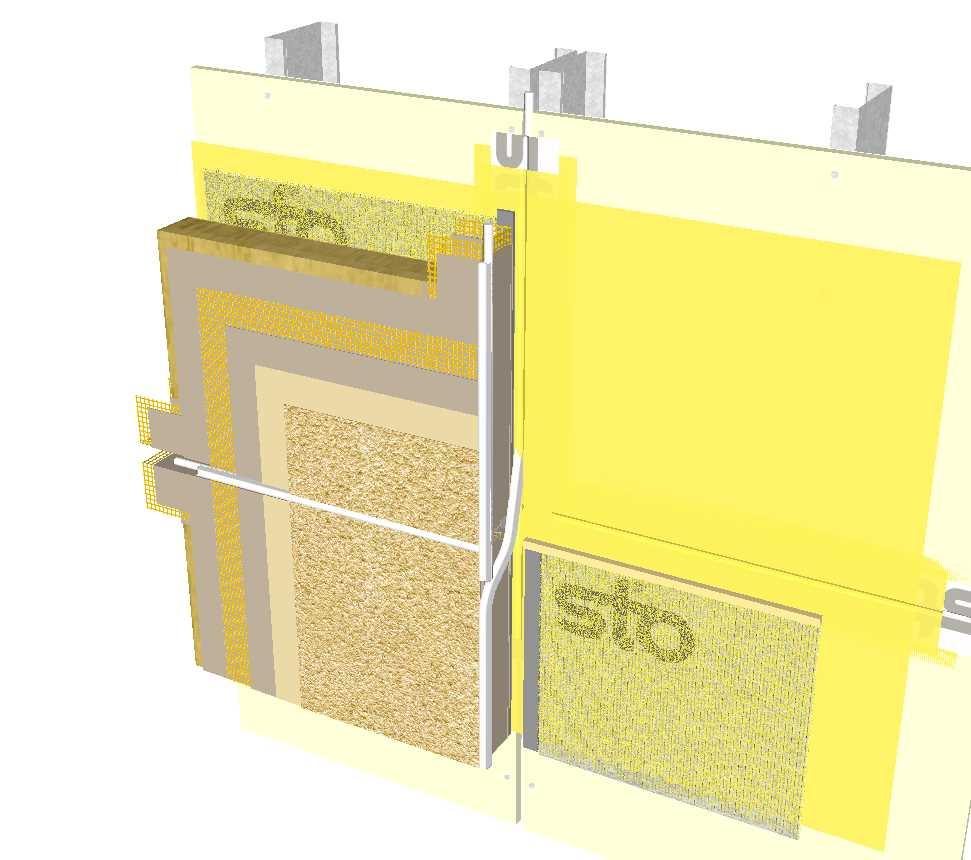 Weeped Sealant and Backer Rod StoGuard Transition Membrane Sto Adhesive StoGuard Transition Membrane Embedded in StoGuard Air and Sealant and Backer Rod StoGuard Air and StoGuard Transition Membrane