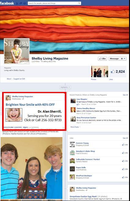 You may choose from any of our 5 Newspaper or Magazine Facebook pages Shelby County