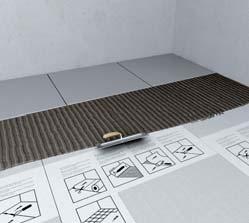 Apply wedi thin-bed mortar onto prepared surface, using 4 mm or 6 mm