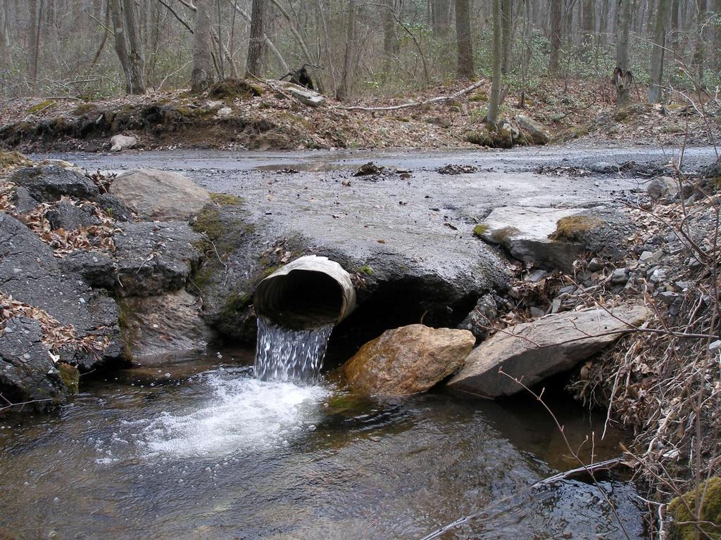 Stormwater is funneled directly from storm